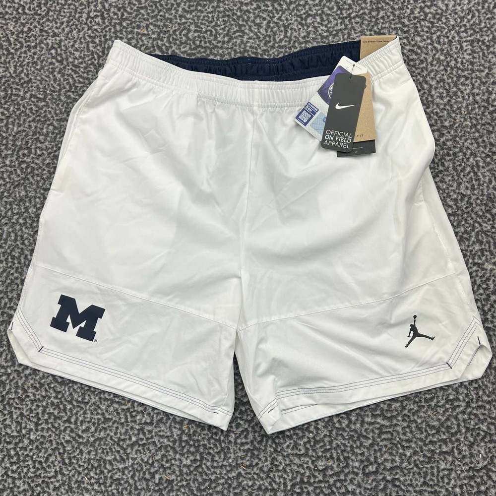 Air Jordan Michigan Wolverines Dri-FIT Training Shorts Men Large White New L